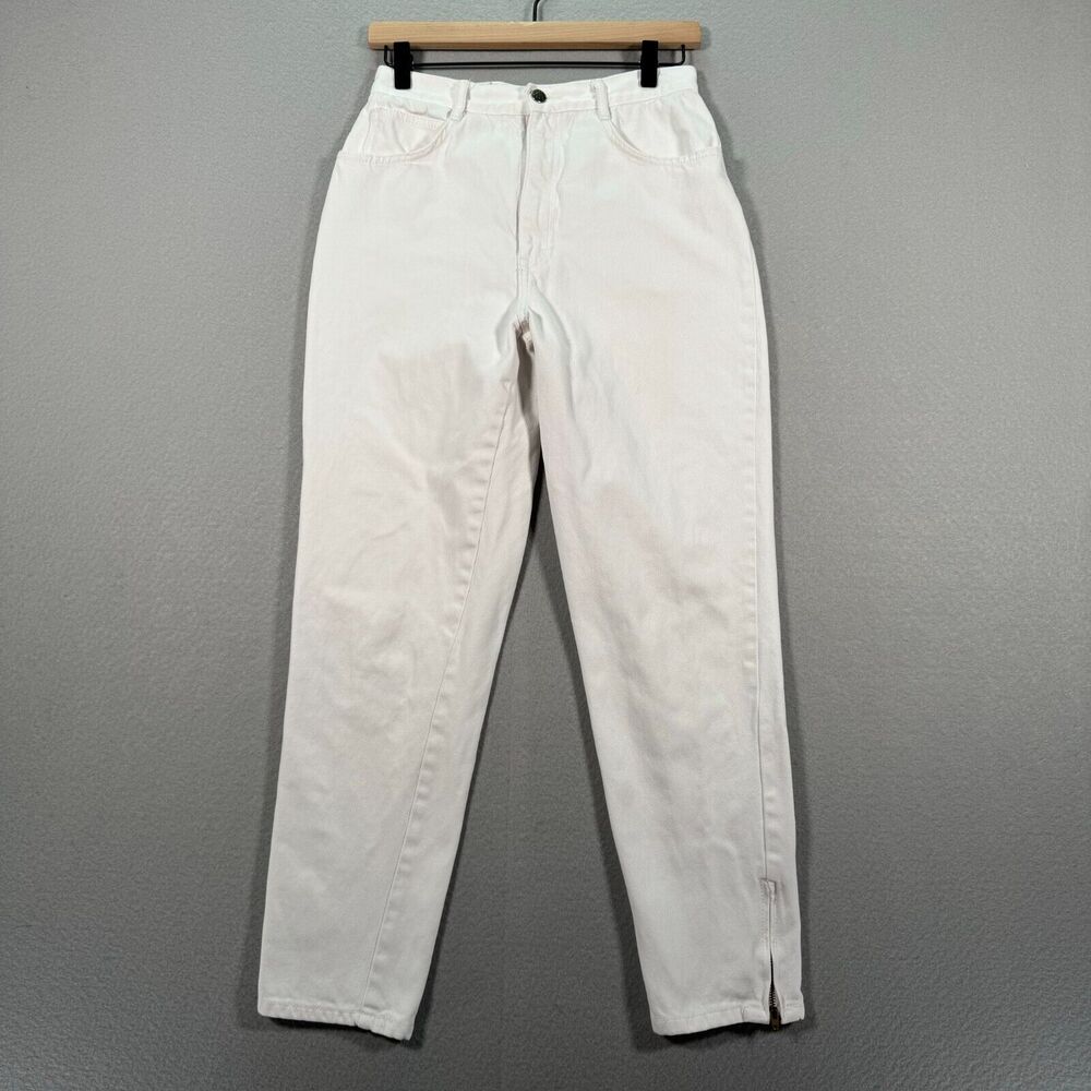 Vintage Anchor Blue Jeans Womens 11 Pleated Baggy White 90s Y2K Skater High Rise